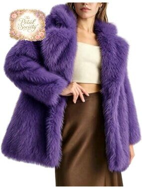 Flygo Women's Faux Fur Long Sleeve Winter Coat